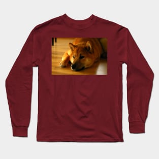 shiba inu laying flat second Long Sleeve T-Shirt